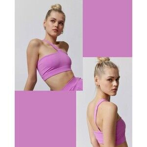 NEW!   LE ORE | SORELLE Women's One (1) Shoulder Sports Bra Pink Bralette